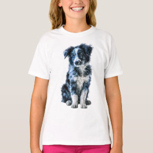 Adorable Blue Merle Border Collie Puppy Kids T-Shirt