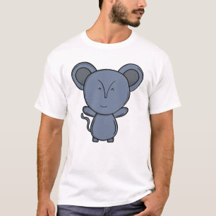 Adorable Blue Mouse Cute Kawaii Cartoon Animal T-Shirt