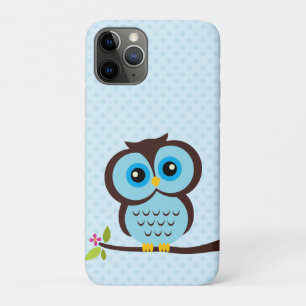 Adorable Blue Owl Illustration iPhone 11 Pro Case