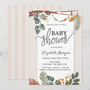 Adorable Boho Baby Shower Invitation