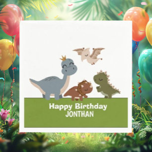 Adorable Boho Dinosaur Party Napkin