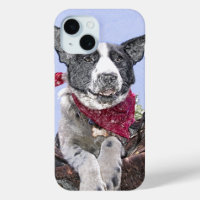 Adorable Border Collie Heeler Mix Dog Sketch Art
