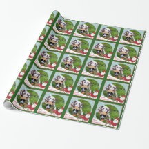 Adorable Border Collie Reindeer Christmas wrapping