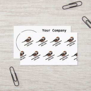 Adorable Boreal Chickadee Bird Cartoon Business Card