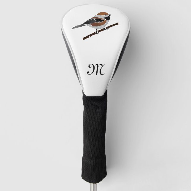Adorable Boreal Chickadee Bird Cartoon Golf Head Cover (Front)