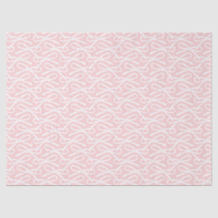 Adorable Bow Pattern Gift Wrap Pink White Tissue Paper