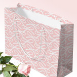 Adorable Bow Pattern Pink White Gift Bag<br><div class="desc">A simple and stylish gift bag, with a pretty ribbon bow pattern in a colour palette of blush pink and white. A perfect addition to your gift wrap for all types of celebration, including birthdays, baby showers, Mother's Day, weddings and more! Blush pink and white colour palette, available with a...</div>