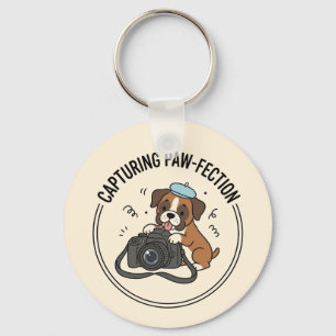 Adorable Boxer Pup Photography Cute Animal Photo Key Ring