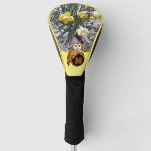 Adorable British Owl Nesting Monogram Egg w Photo Golf Head Cover