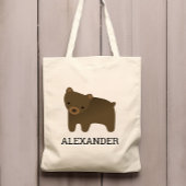 Adorable Brown Bear Kids' Personalised Tote Bag