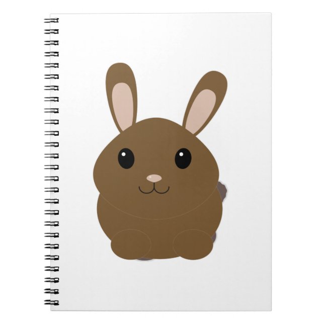 Adorable Brown Bunny Rabbit Notebook (Front)
