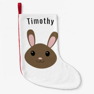 Adorable Brown Bunny Small Christmas Stocking