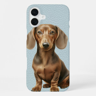 ADORABLE BROWN DACHSHUND PUPPY DOG iPhone 16 PLUS CASE
