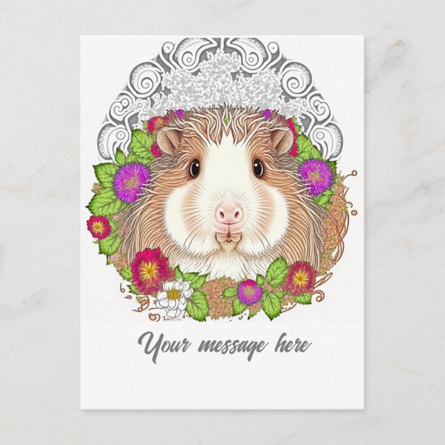 Adorable Brown Guinea Pig  Postcard (Front)