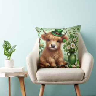 ADORABLE BROWN IRISH HIGHLAND COW CUSHION