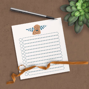 Adorable Brown Poodle Dog List Notepad