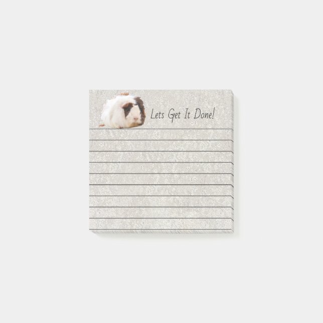 Adorable Brown White Guinea Pig Pet Photograph Post-it Notes (Front)