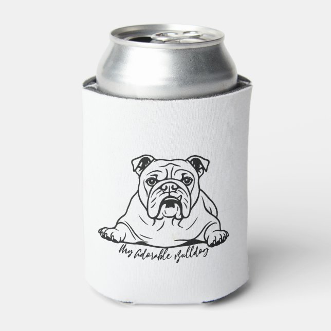 Adorable Bulldog Can Cooler (Can Front)