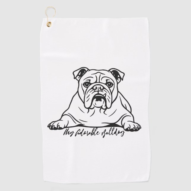 Adorable Bulldog Golf Towel (Front)