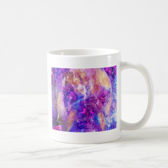 Adorable Bulldog Mixed Media Coffee Mug (Right)