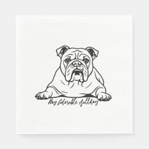 Adorable Bulldog Napkin