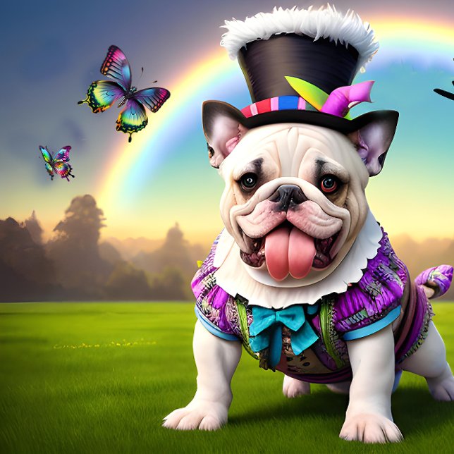 Adorable Bulldog Puppy Surreal Fantasy Art  Coffee Mug (Creator Uploaded)