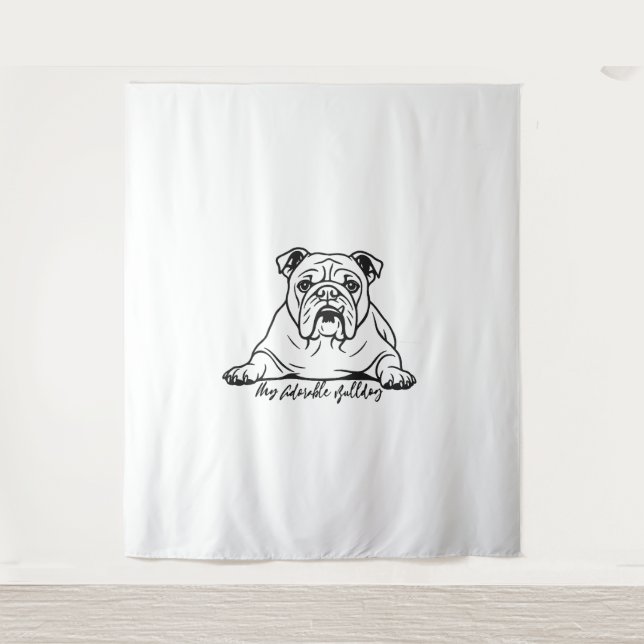 Adorable Bulldog Tapestry (Front)