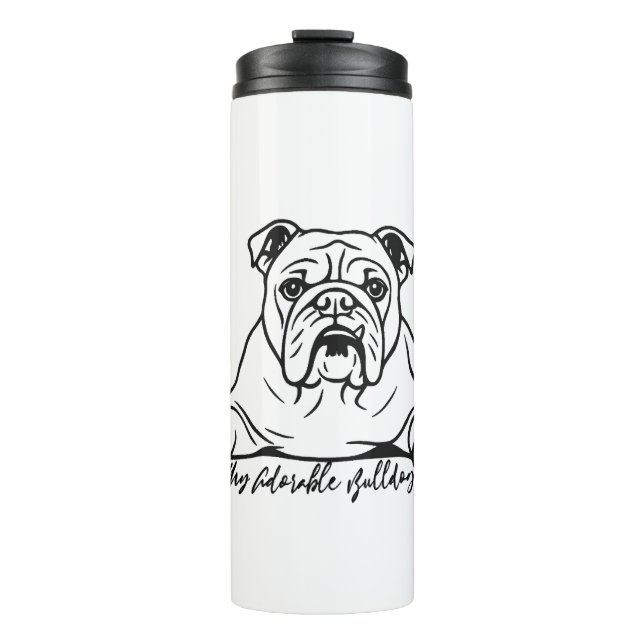 Adorable Bulldog Thermal Tumbler (Front)
