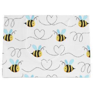 Adorable Bumble Bee Pattern Large Gift Bag