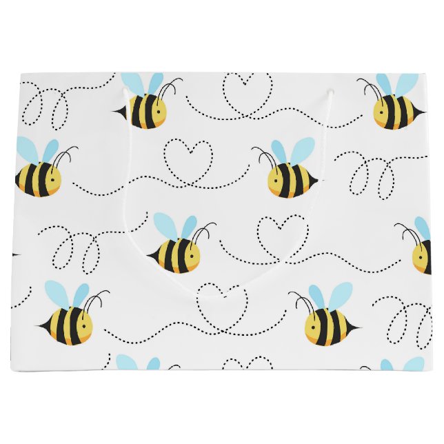 Adorable Bumble Bee Pattern Large Gift Bag (Front)