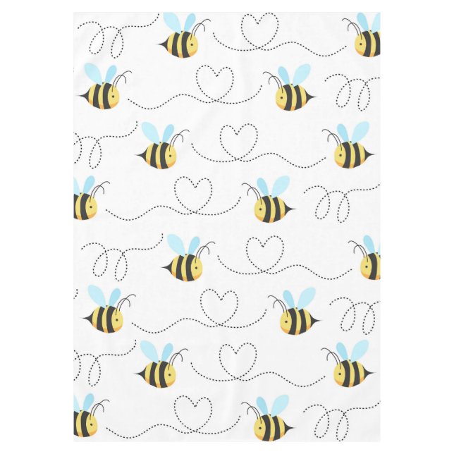 Adorable Bumble Bee Pattern Tablecloth (Front)