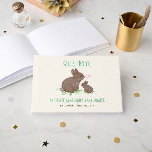 Adorable Bunnies Baby Shower Guest Book