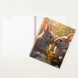 Adorable Bunnies in Spring Meadow Design Planner