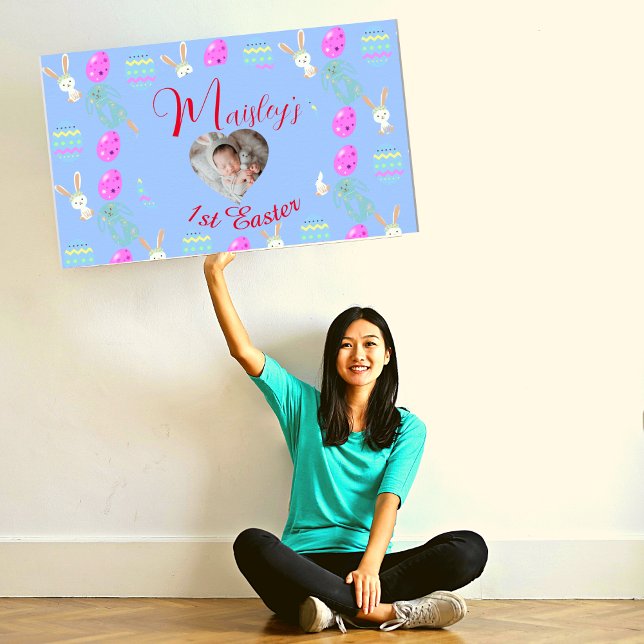 Adorable Bunny Custom Pastel 1st Easter  Poster (Creator Uploaded)