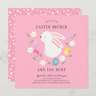 Adorable Bunny Easter Brunch & Egg Hunt Invitation