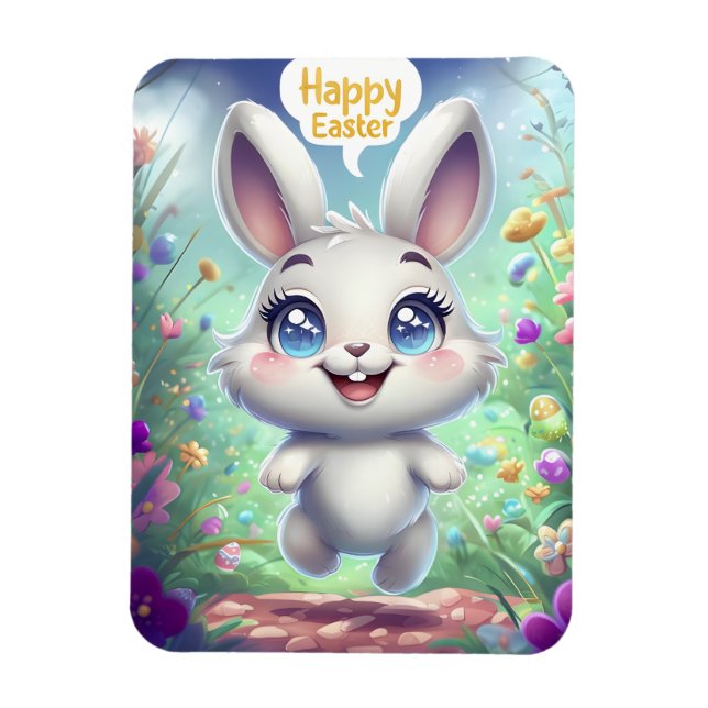 Adorable Bunny Easter Magnet (Vertical)
