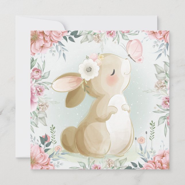 Adorable Bunny Holiday Card (Front)