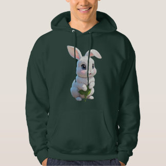 Adorable Bunny Hoodie Cute White Rabbit Design