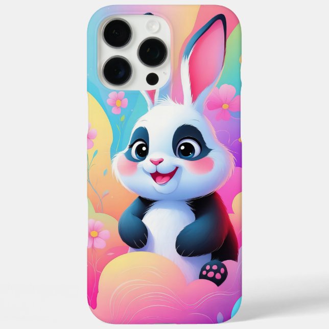 Adorable Bunny in Rainbow Clouds Case-Mate iPhone Case (Back)
