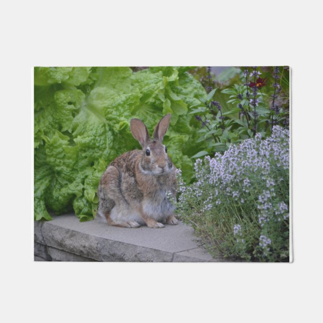 Adorable Bunny In The Garden Doormat (Front)
