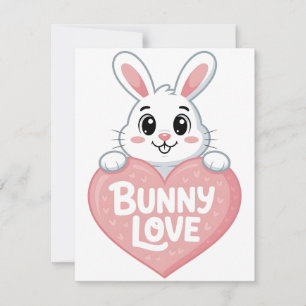 Adorable Bunny Love Easter Design Holiday Card