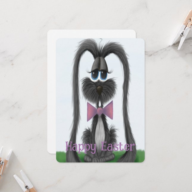 Adorable Bunny Rabbit  Card (Front/Back In Situ)