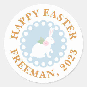 Adorable Bunny Rabbit Happy Easter Sticker