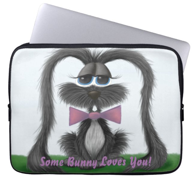 Adorable Bunny Rabbit Laptop Sleeve (Front)