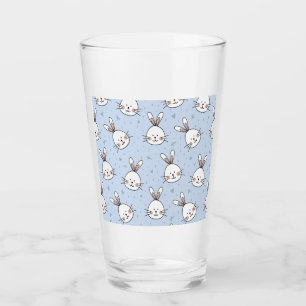 Adorable Bunny Rabbit Pattern Glass