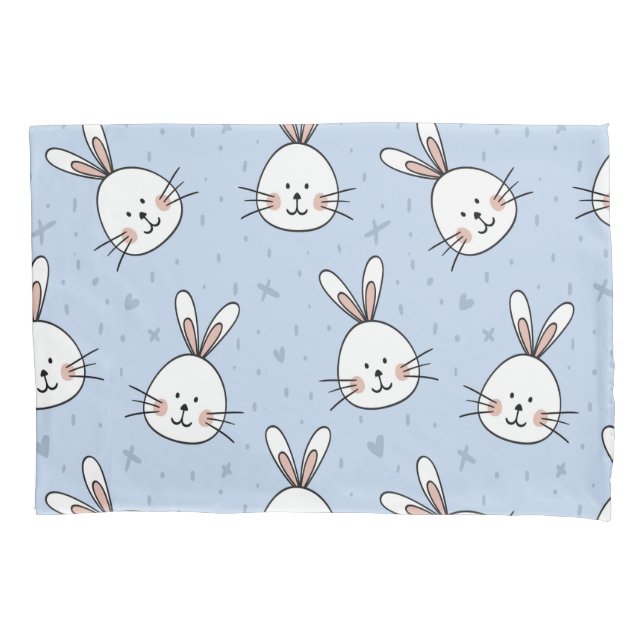 Adorable Bunny Rabbit Pattern Pillowcase (Front)