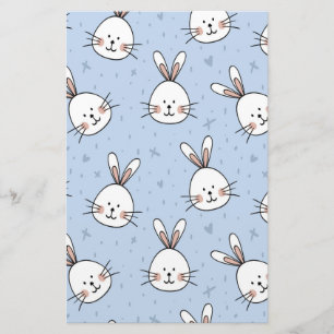Adorable Bunny Rabbit Pattern Stationery