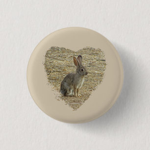 Adorable Bunny Sitting Inside Large Heart Animal 3 Cm Round Badge