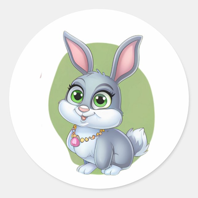 Adorable Bunny Sticker – Cute Cartoon Rabbit Desig (Front)