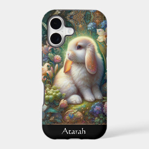 Adorable Bunny With Watercolor Blossoms